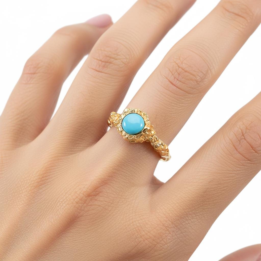 925 Sterling Silver Larimar Coral Ring, alternate angle