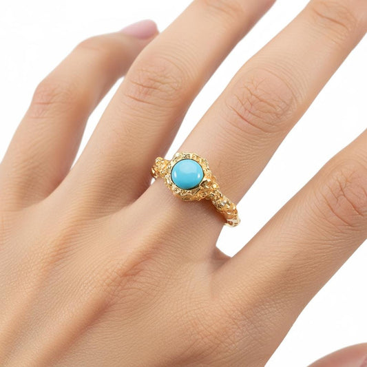 925 Sterling Silver Larimar Coral Ring, alternate angle