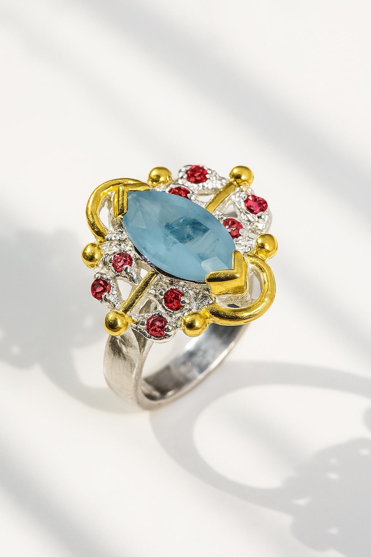 925 Sterling Silver Aquamarine Ring, main product image