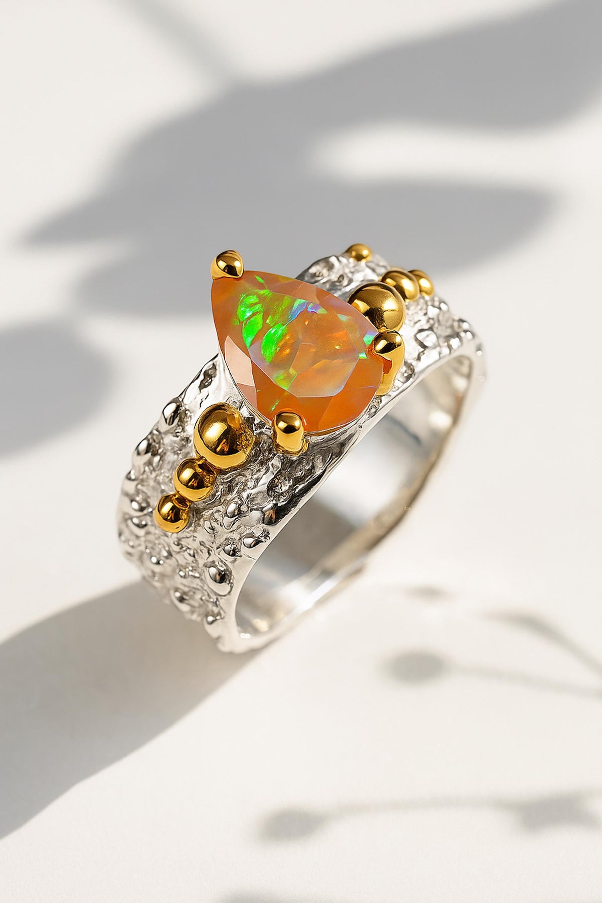 925 Sterling Silver Orange Opal Ring, main product image