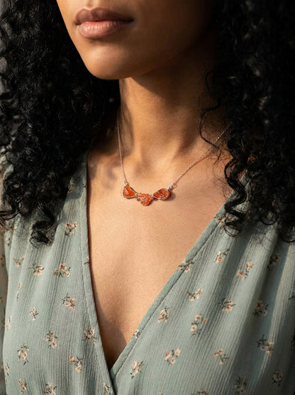 925 sterling silver orange spessartite necklace