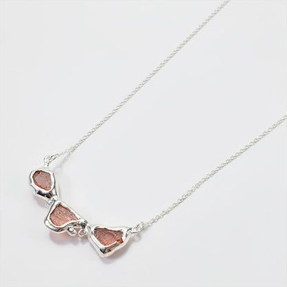 925 Sterling Silver Spessartite Necklace, close-up detail