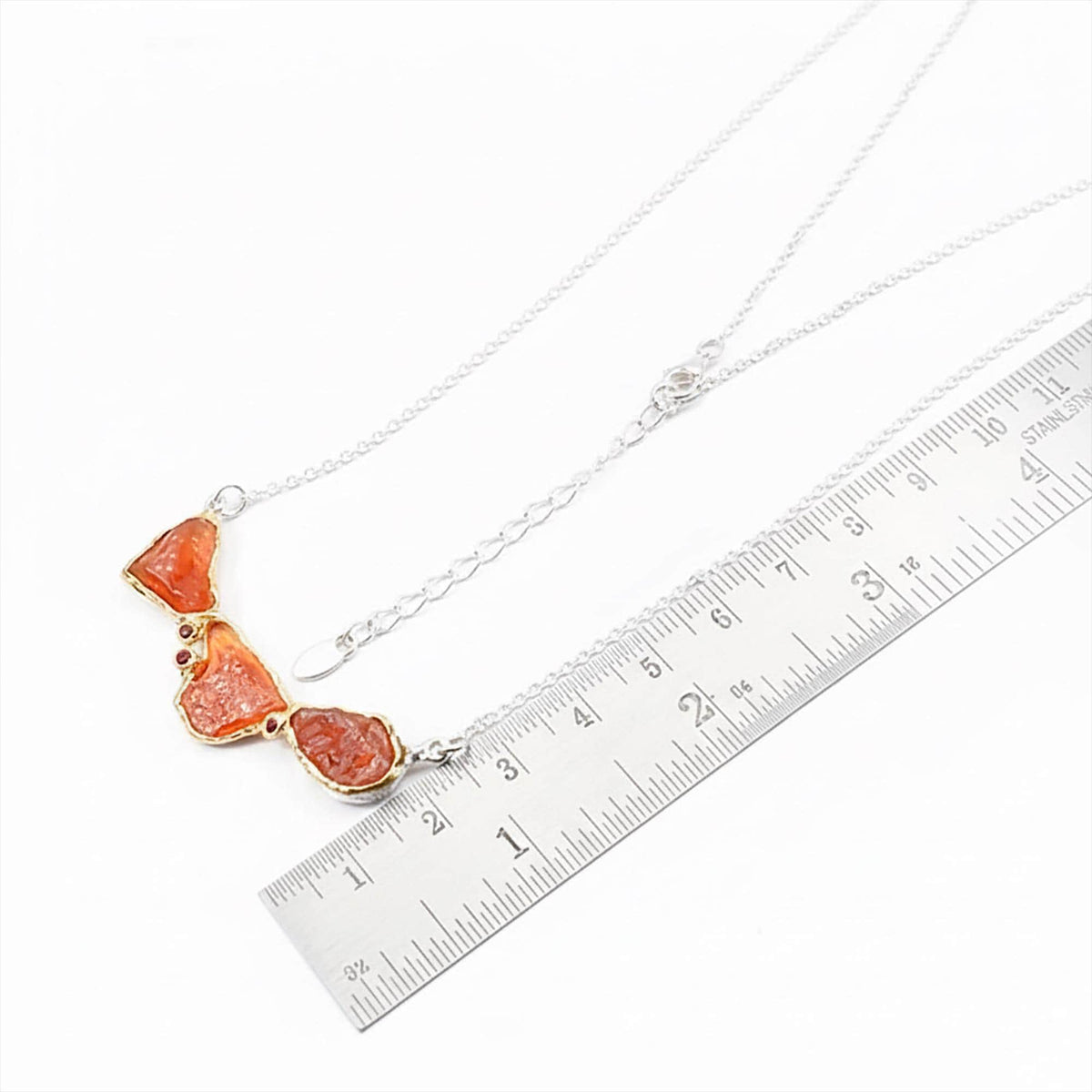 925 Sterling Silver Spessartite Necklace, worn view