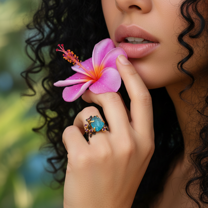 925 Sterling Silver Paraiba Apatite Ring, alternate angle, image 11