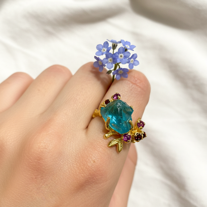 925 Sterling Silver Paraiba Apatite Ring, band detail, image 18