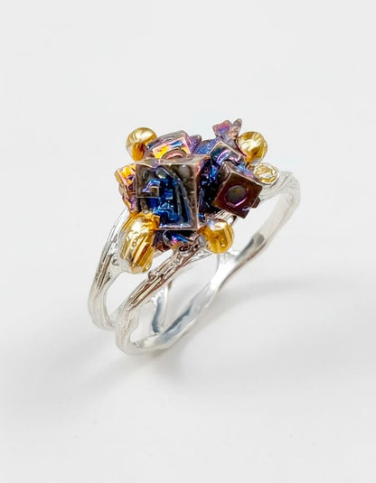 925 Sterling Silver Bismuth Ring, side view, image 13