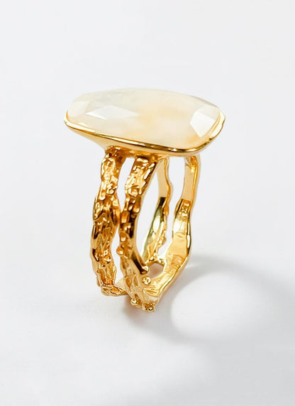 925 Sterling Silver Rutilated Quartz Ring, side view