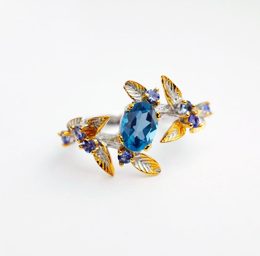 925 Sterling Silver Tanzanite Ring, alternate angle