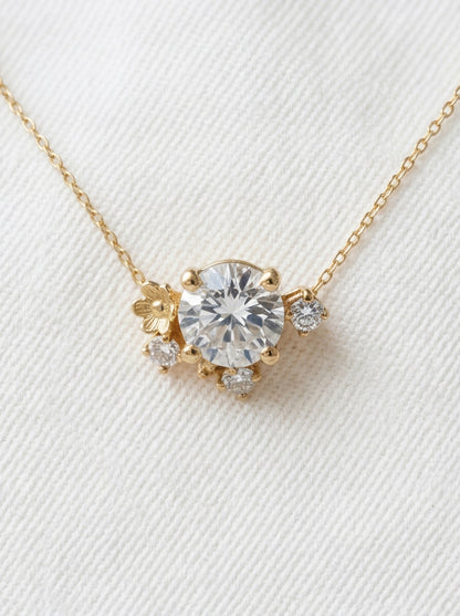 14K Gold Diamond Bloom Necklace