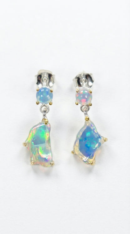 925 Silver Raiinbow Opal Earrings, main product image