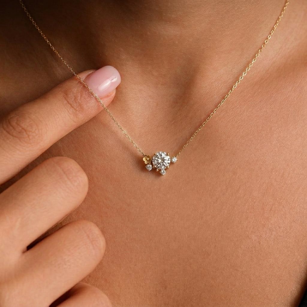 14K Gold Diamond Bloom Necklace