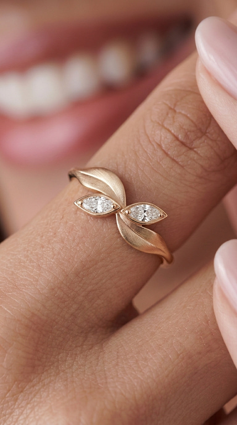 14K Gold Toi Et Moi Diamond Ring