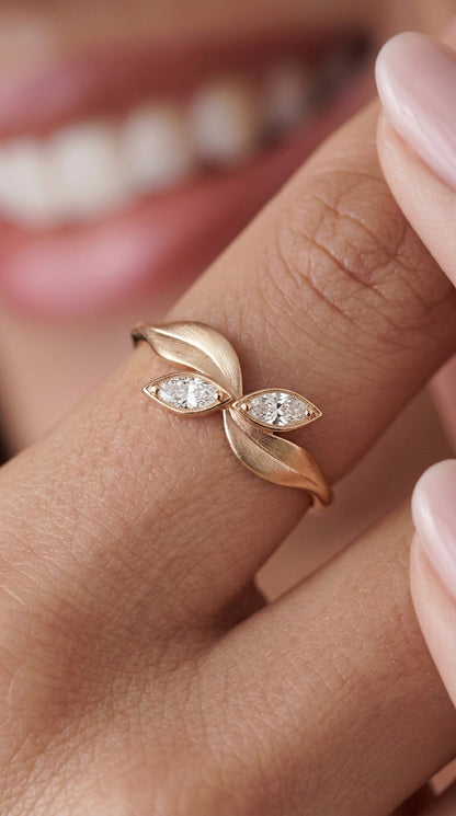 14K Gold Toi Et Moi Diamond Ring