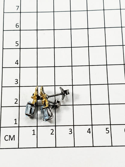 925 Silver Topaz Flower Earrings