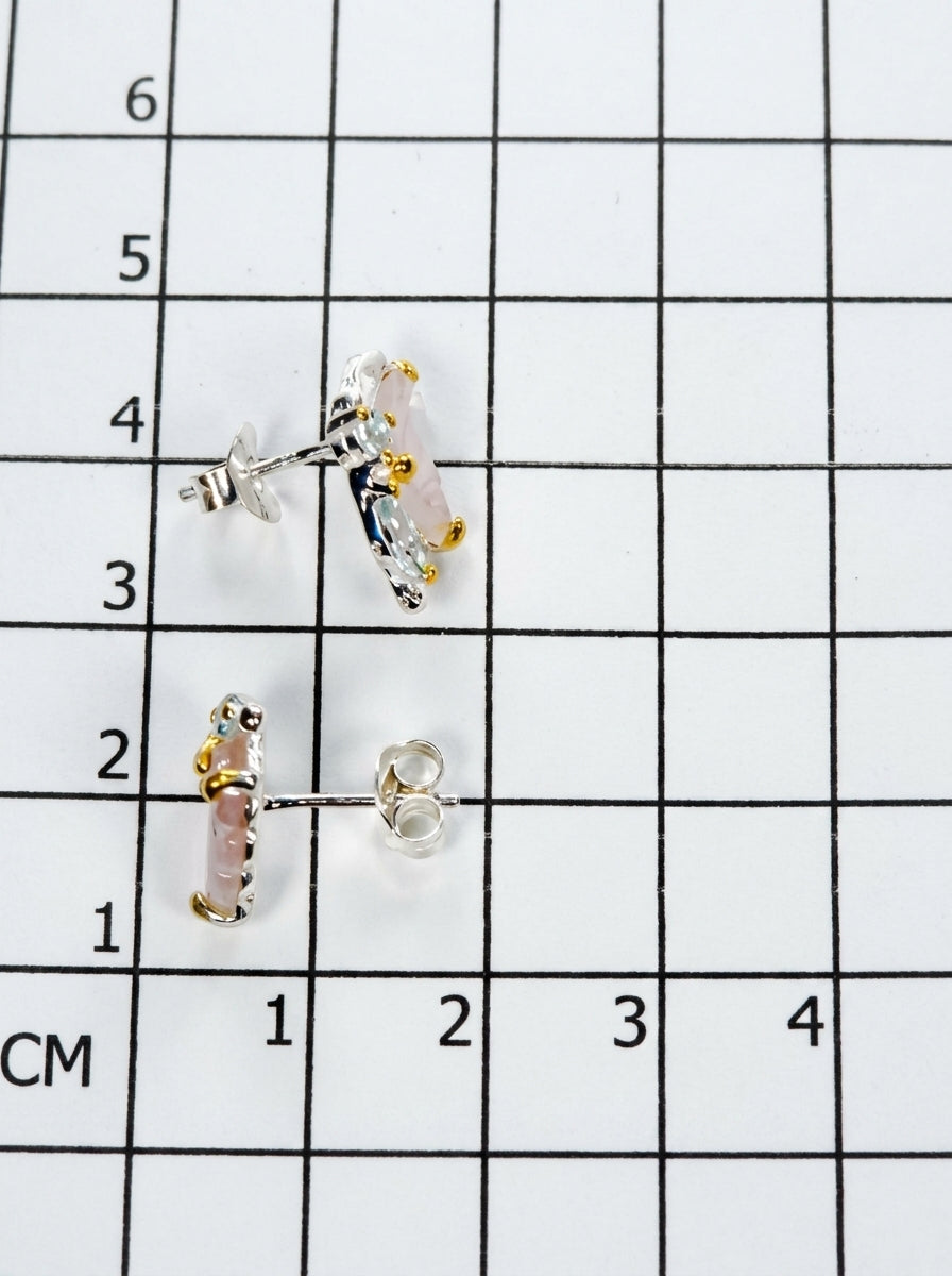 925 Silver Tourmaline Topaz Butterfly Stud Earrings