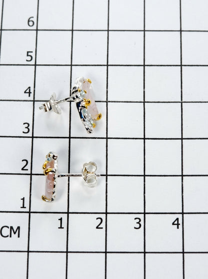 925 Silver Tourmaline Topaz Butterfly Stud Earrings