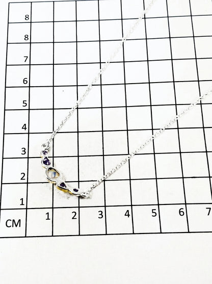 925 silver opal amethyst necklace