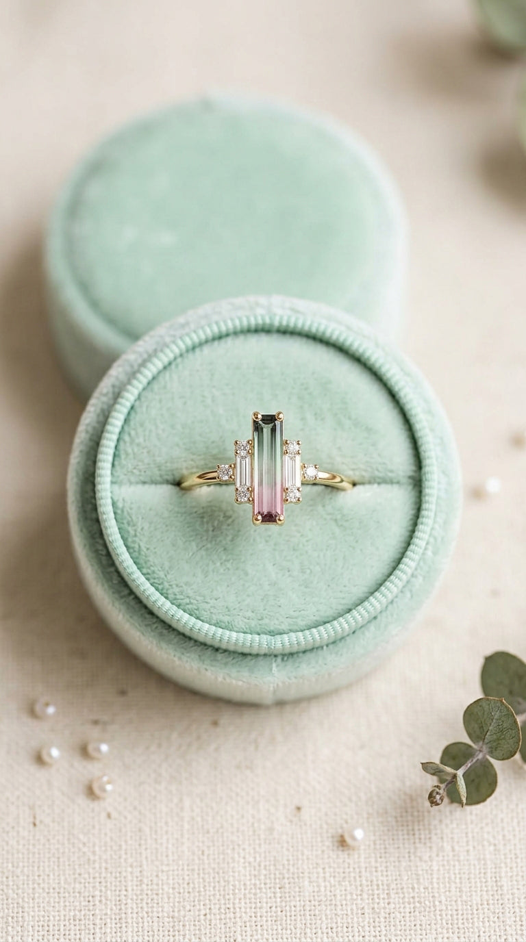 14K Gold Watermelon Tourmaline Ring