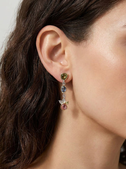 925 Sterling Silver Raw Gemstone Earrings