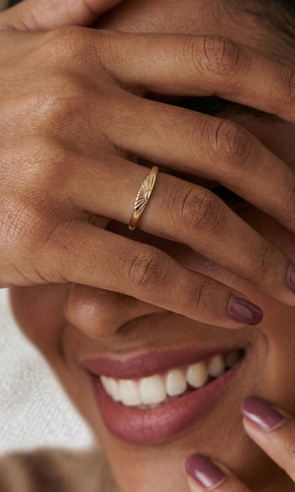14K Gold Sunrise Ring