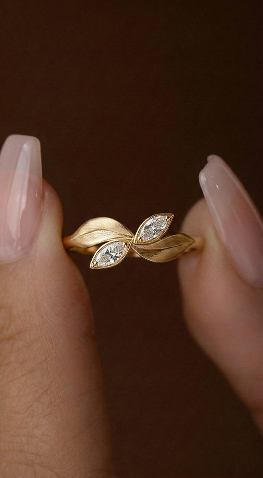 14K Gold Toi Et Moi Diamond Ring