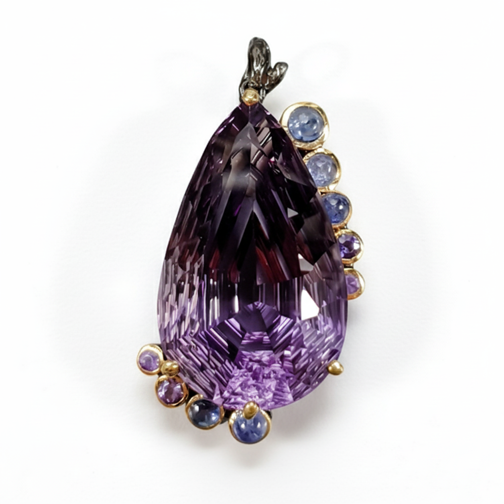 925 sterling silver fancy amethyst necklace