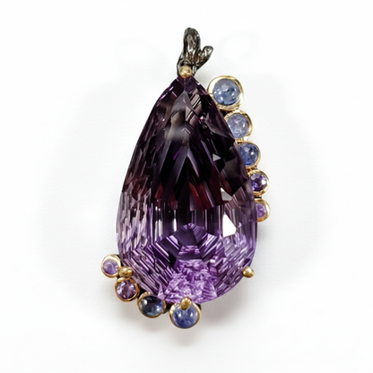 925 sterling silver fancy amethyst necklace