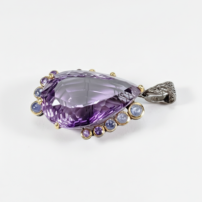 925 sterling silver fancy amethyst necklace