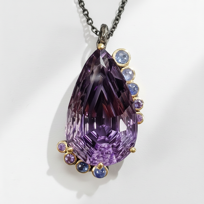 925 sterling silver fancy amethyst necklace