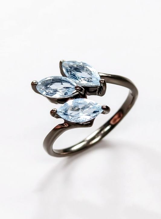 925 Silver Blue Topaz Ring