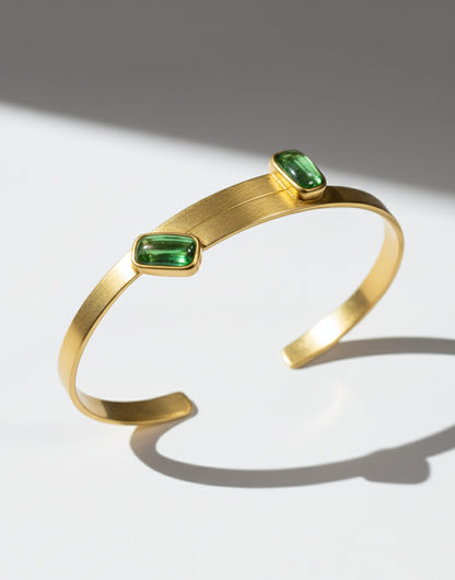 925 Sterling Silver Tourmaline Cuff Bracelet