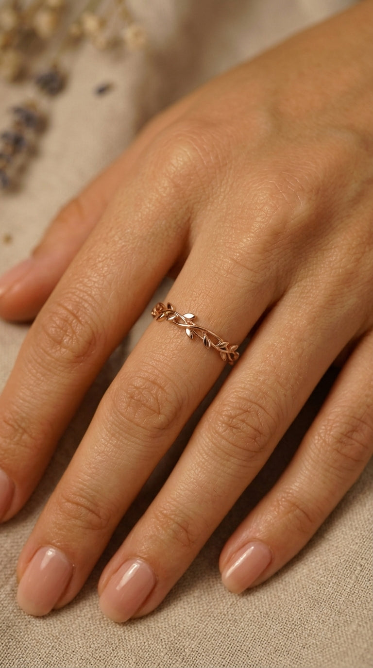 14K Gold Vein Romantic Ring
