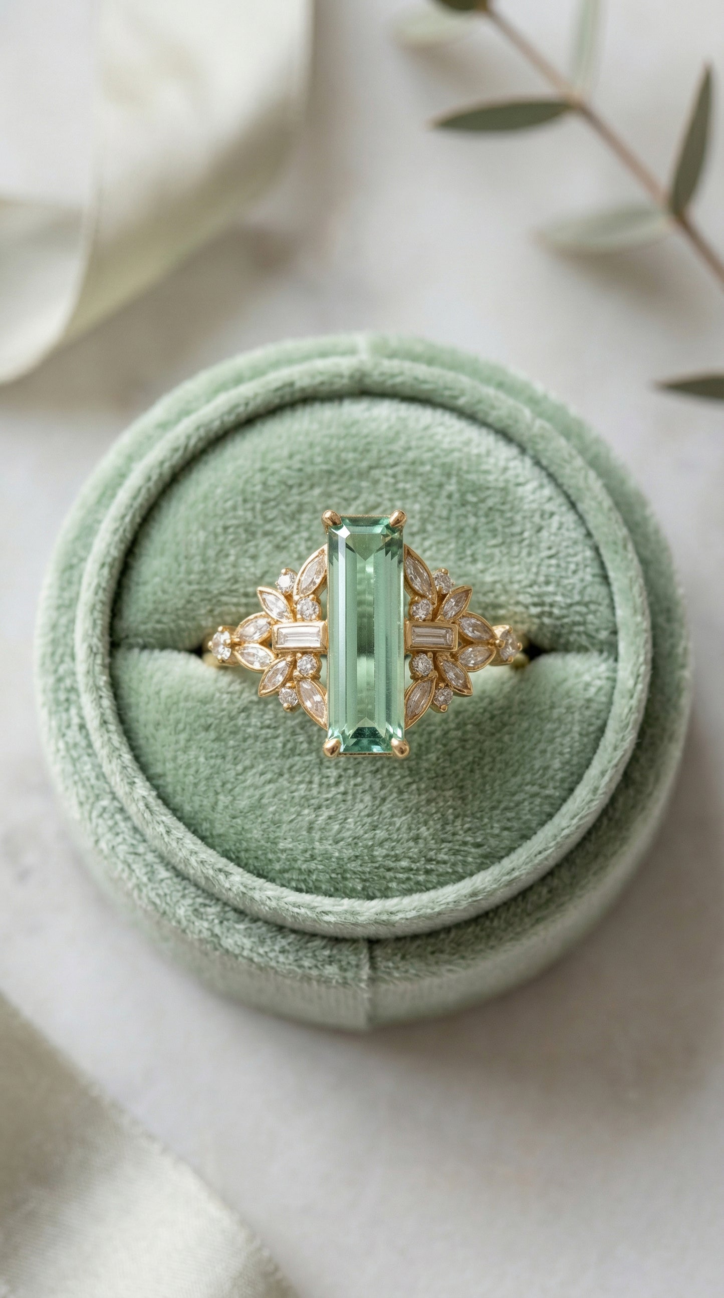 14K Gold Green Tourmaline Ring