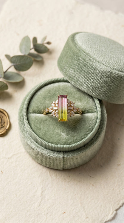 14K Gold Watermelon Tourmaline Ring