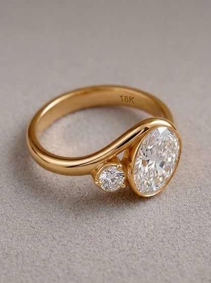 14K Gold Mother and Child Diamond Ring