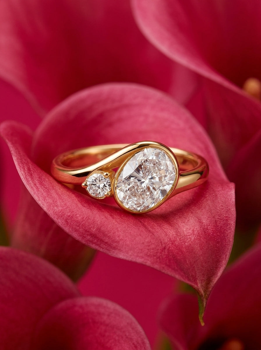 14K Gold Mother and Child Diamond Ring