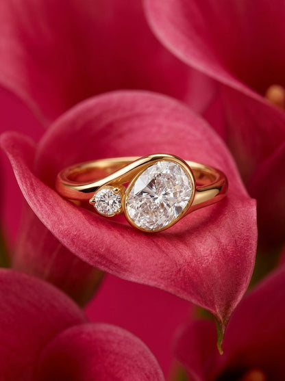 14K Gold Mother and Child Diamond Ring