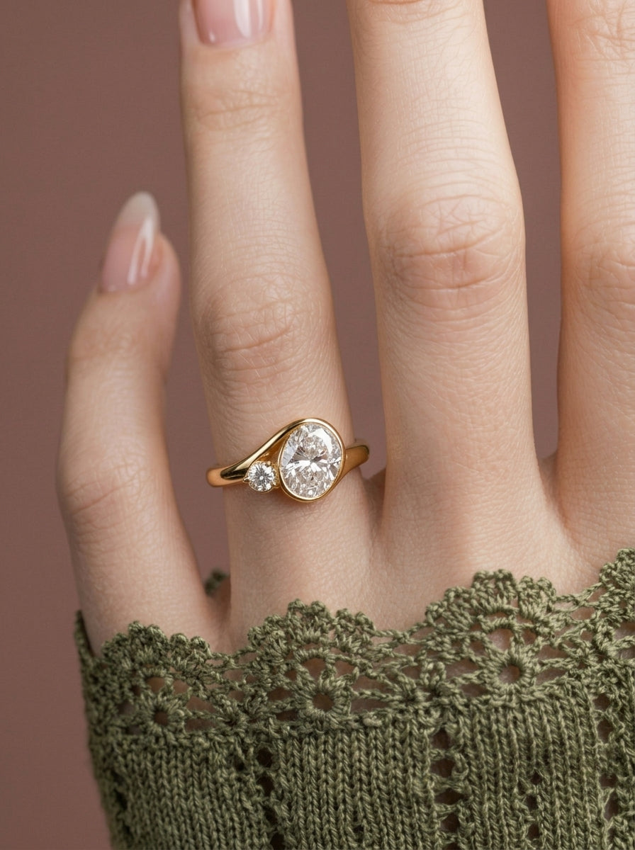 14K Gold Mother and Child Diamond Ring