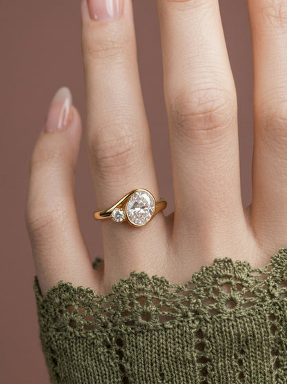 14K Gold Mother and Child Diamond Ring