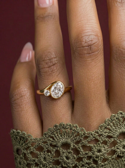 14K Gold Mother and Child Diamond Ring