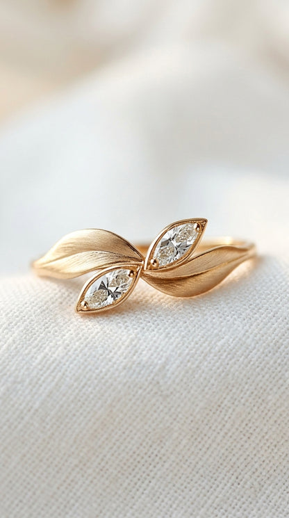 14K Gold Toi Et Moi Diamond Ring