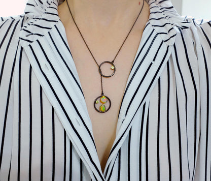 925 Sterling Silver Rainbow Opal Necklace