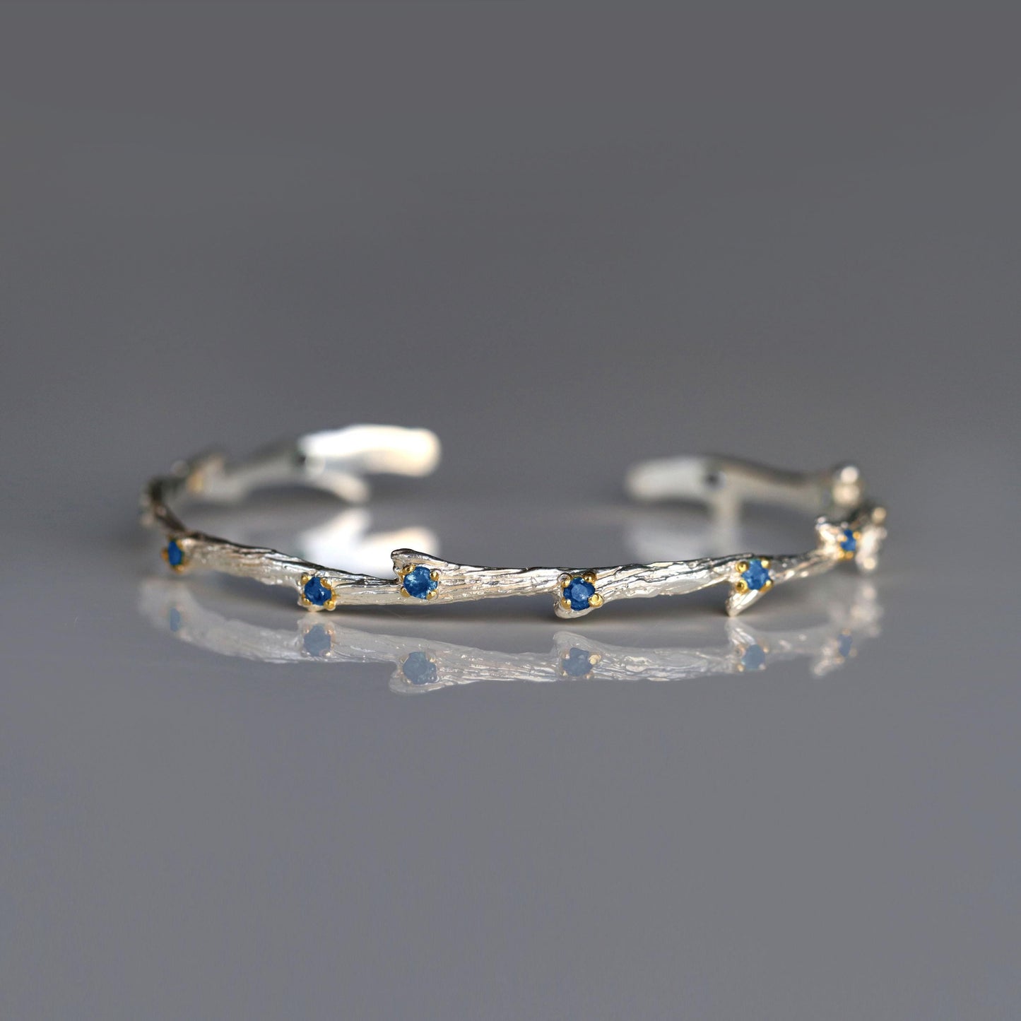 925 Sterling Silver Tanzanite Cuff Bracelet