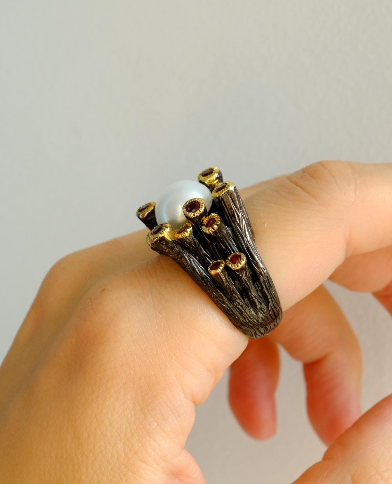 925 Sterling Silver Pearl Ocean Ring