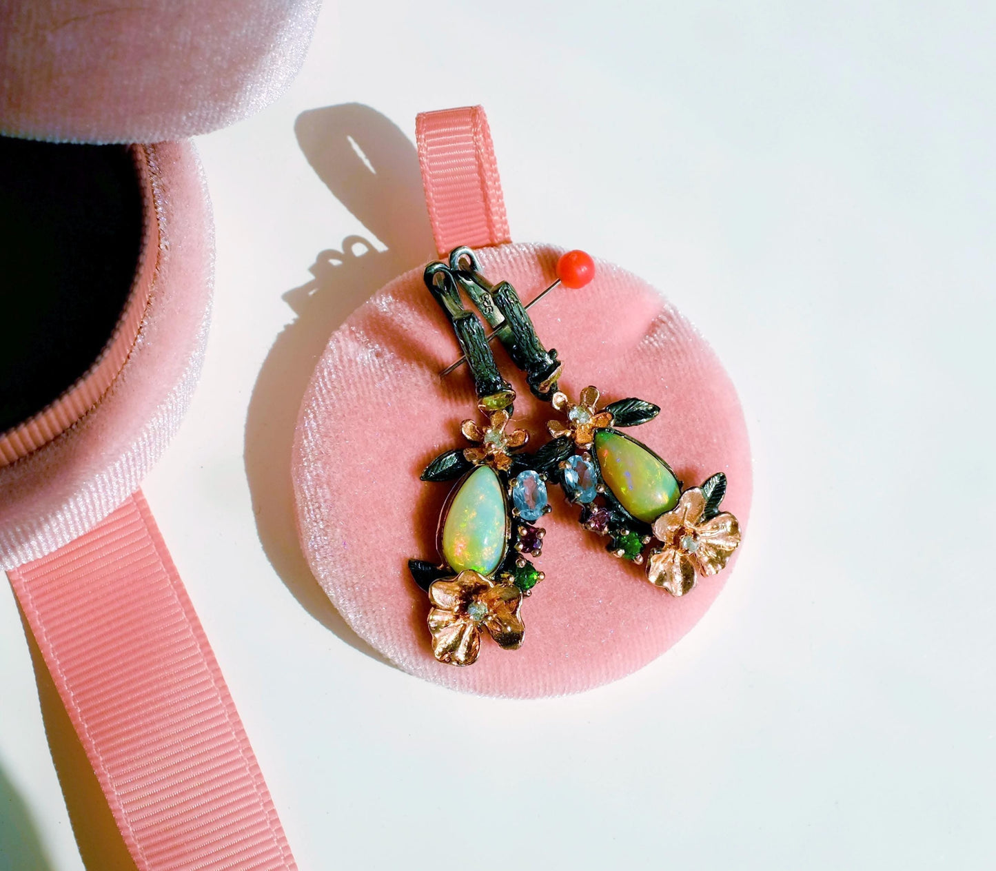 925 Sterling Silver Rainbow Fire Opal Earrings