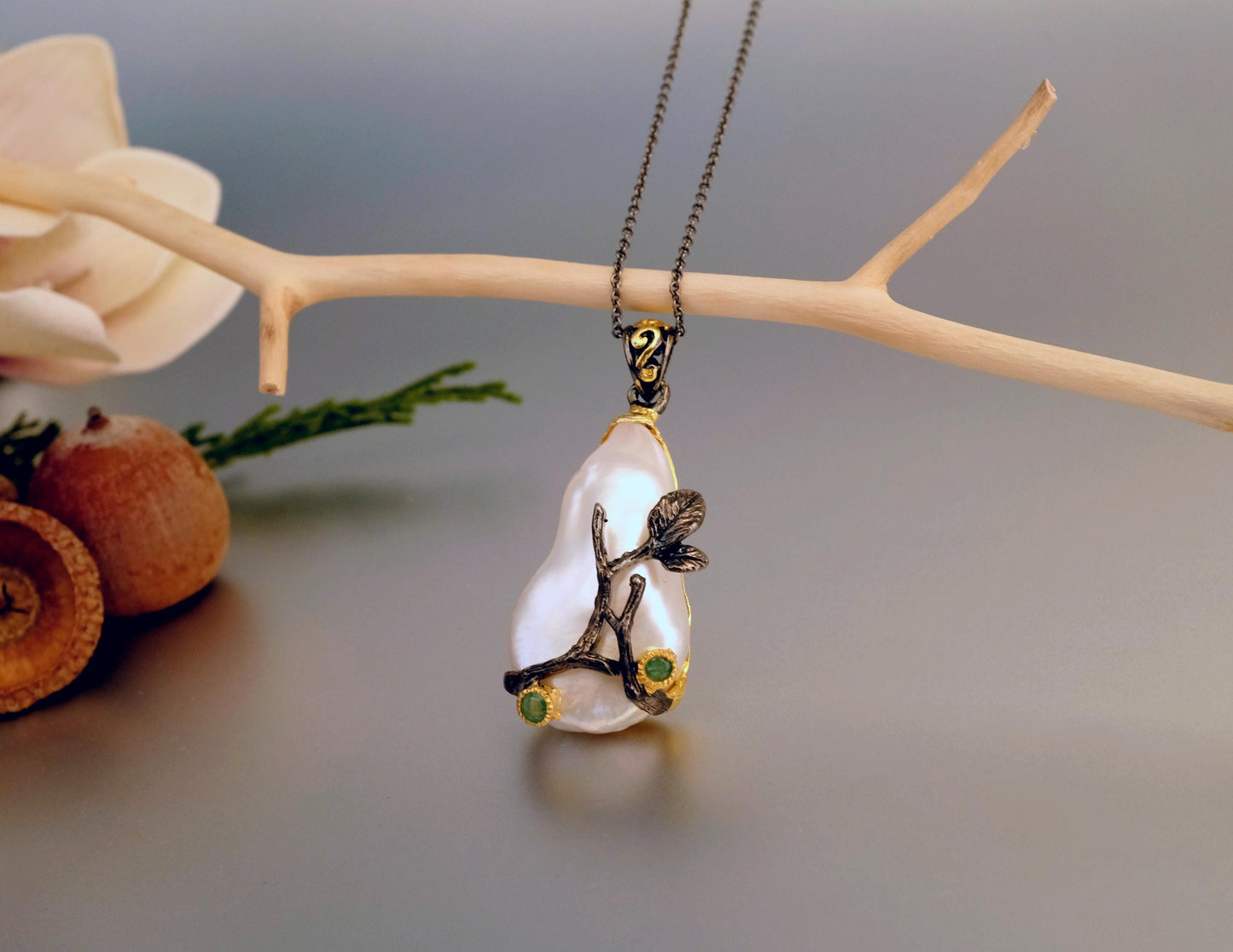 925 Sterling Silver Baroque Pearl Necklace