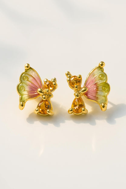 925 Sterling Silver Tourmaline Stud Earrings