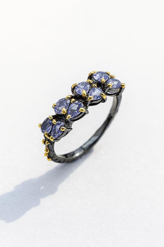 925 Sterling Silver Tanzanite Stacking Ring
