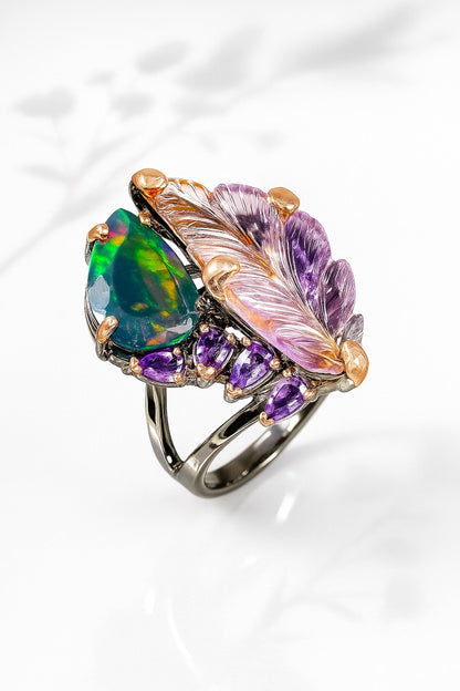 925 Sterling Silver Bi-Color Ametrine Ring