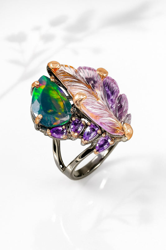925 Sterling Silver Bi-Color Ametrine Ring